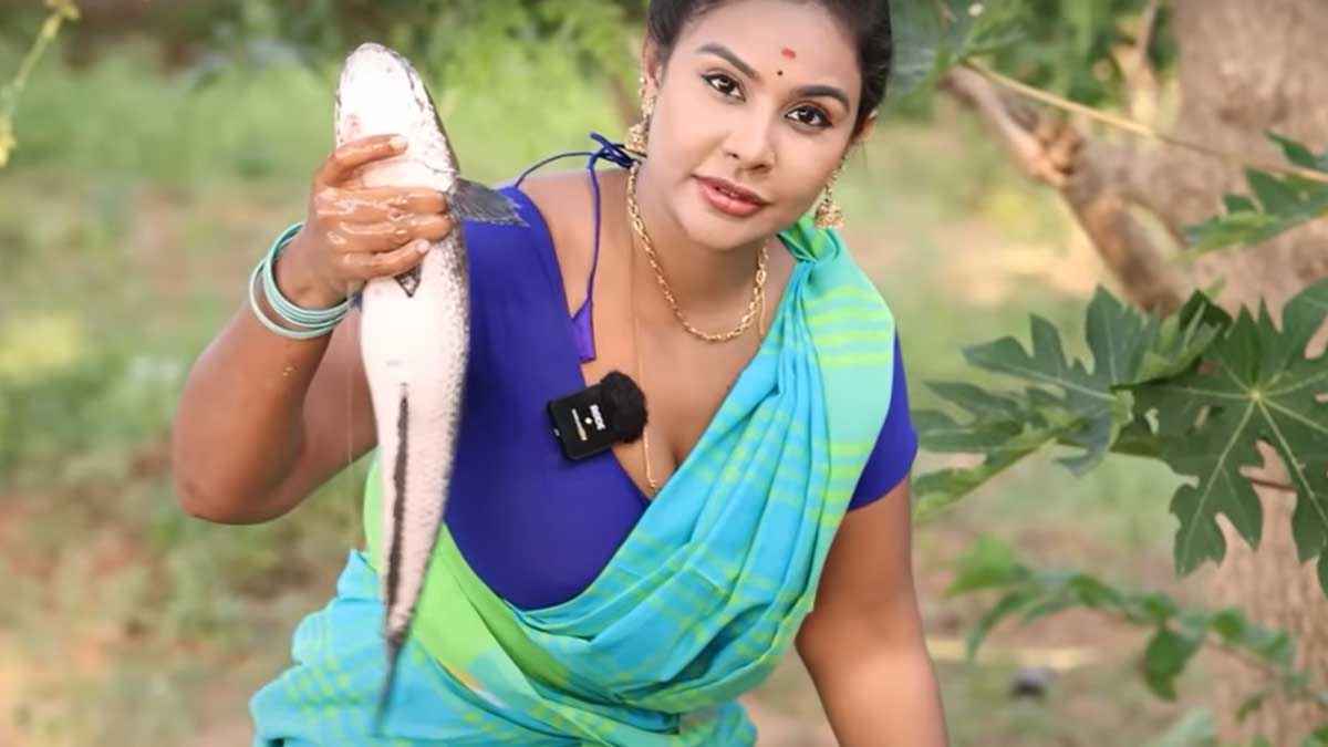 Sri Reddy cooked korameenu fish fry viral video 