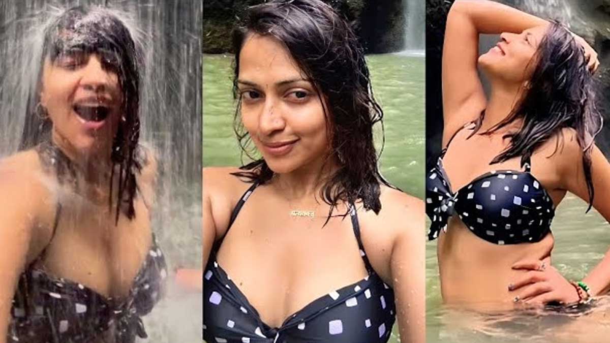 Amala Paul enjoys at water falls video viral 