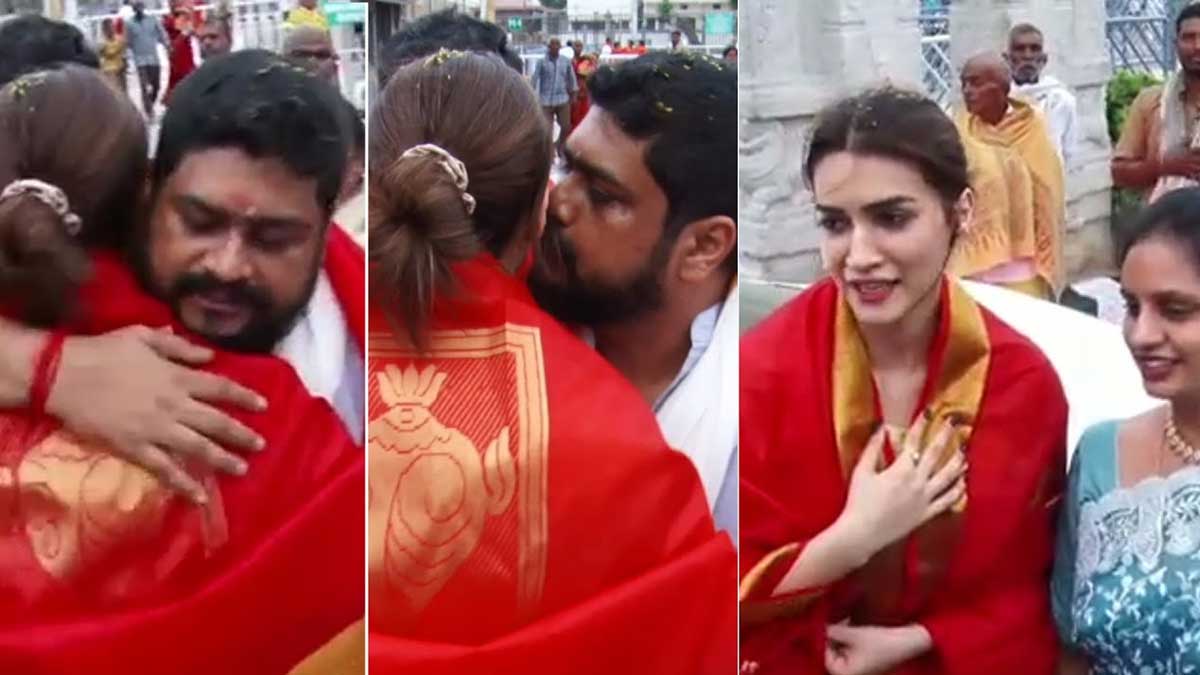 Kriti Sanon : తిరుమలలో కృతి సనన్ను ముద్దు పెట్టుకున్న ఆది పురుష్ దర్శకుడు.. రచ్చ అవుతుందిగా..! Kriti Sanon and om raut visited tirumala