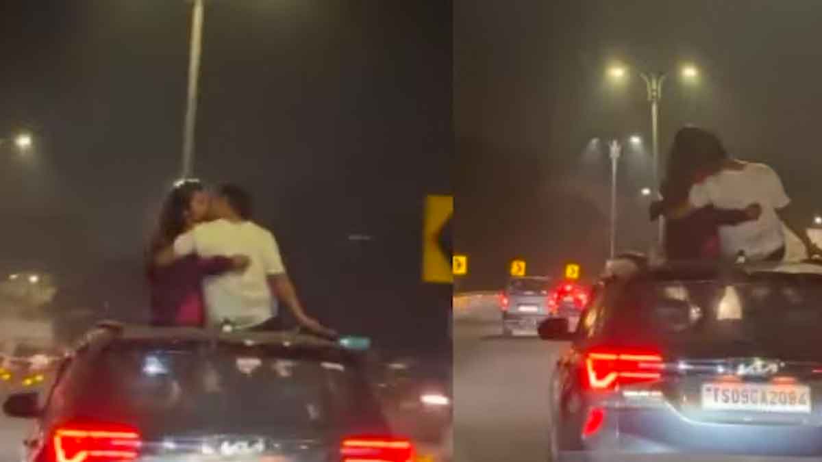 Hyderabad Couple creates nuisance on road