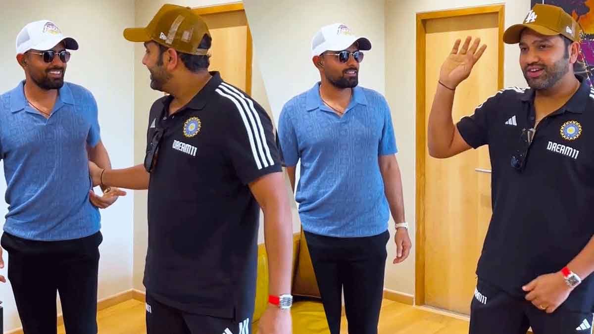 Rohit Sharma and babar azam met during match 