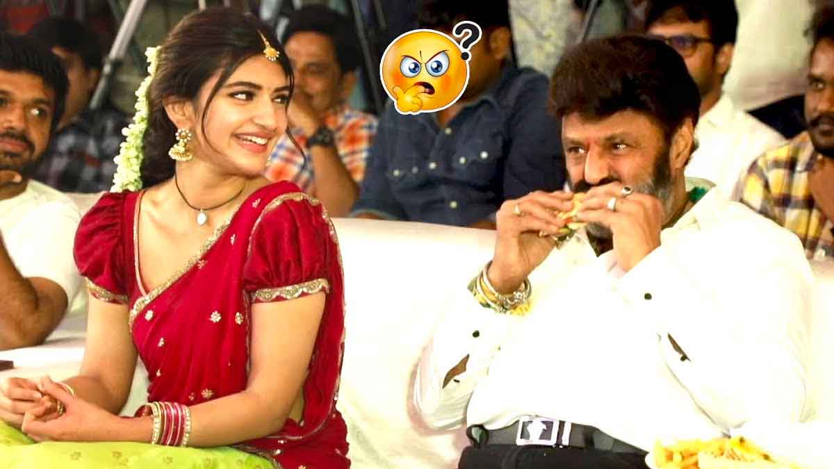 Sreeleela reaction at balakrishna taking food 