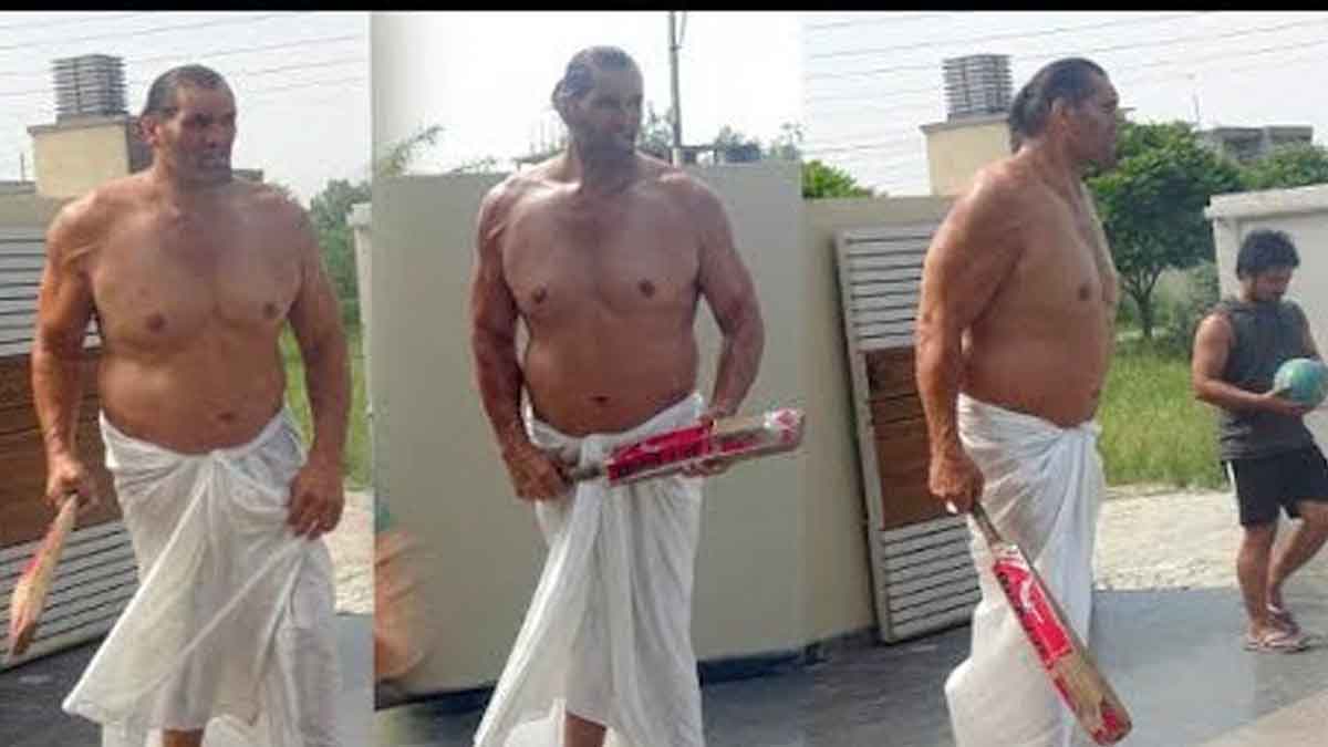 The Great Khali playing cricket video viral on social media 