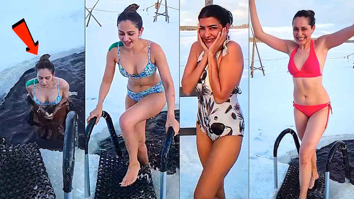 Ice Bath Challenge : ఐస్ బాత్ ఛాలెంజ్.. మంచు లక్ష్మీ, రకుల్, ప్రగ్యా వణికిపోయారుగా..! Ice Bath Challenge rakul preet singh and manchu lakshmi with pragya jaiswal
