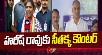 Minister Seethakka : హ‌రీష్ రావుకి దిమ్మ‌తిరిగే కౌంట‌ర్ ఇచ్చిన మంత్రి సీత‌క్క‌