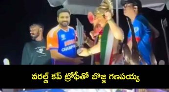 World Cup Ganesha : వ‌ర‌ల్డ్ క‌ప్ ట్రోఫీతో బొజ్జ గ‌ణ‌ప‌య్య‌.. ప‌క్క‌నే రోహిత్ శ‌ర్మ‌..